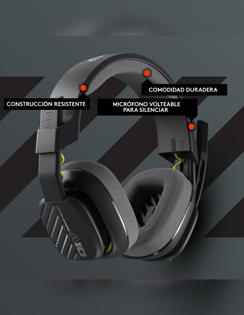 Audífonos Over-Ear Astro A10 alámbricos con cancelación de ruido