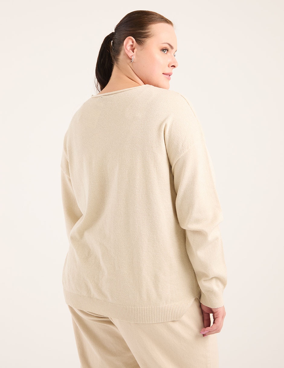 Suéter Lieb Plus cuello v para mujer