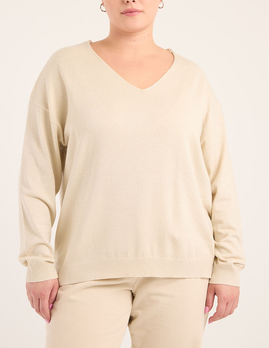 Suéter Lieb Plus cuello v para mujer