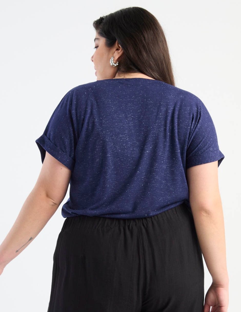 Blusa manga corta cuello redondo mujer 5