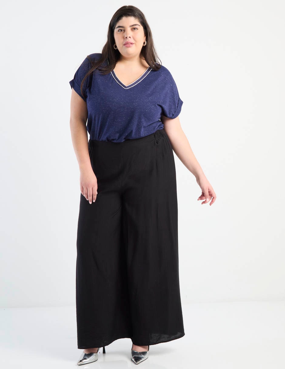 Blusa manga corta cuello redondo mujer 4