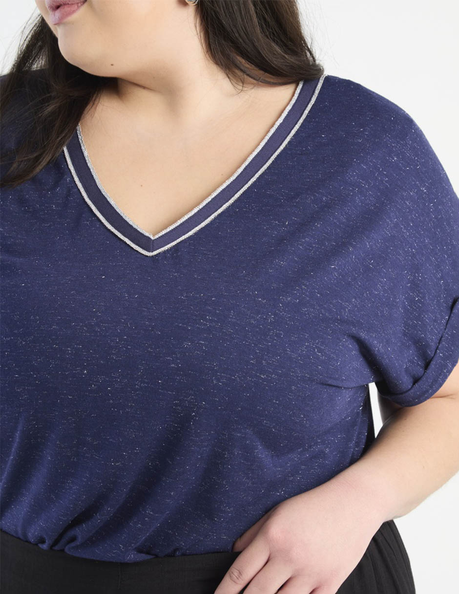 Blusa manga corta cuello redondo mujer 3