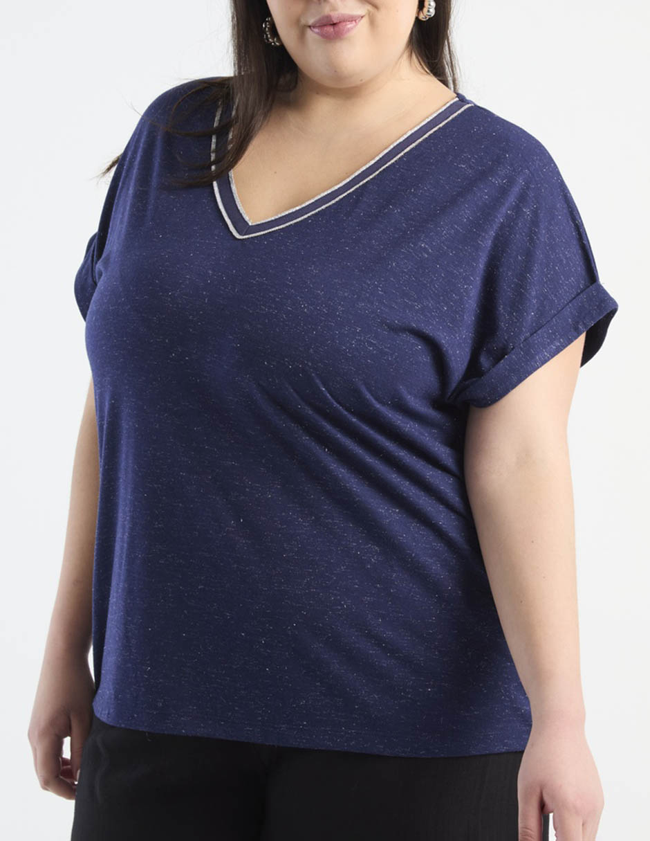 Blusa manga corta cuello redondo mujer 2