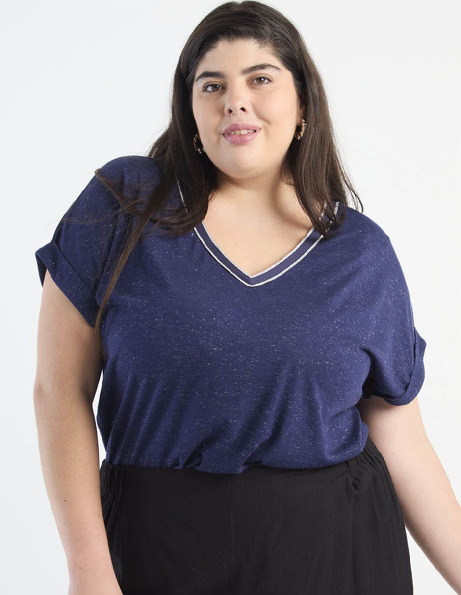 Blusa manga corta cuello redondo para mujer Blusa manga corta cuello redondo para mujer