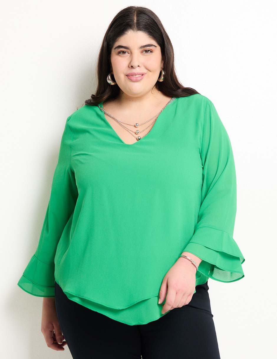 Blusa manga larga para mujer