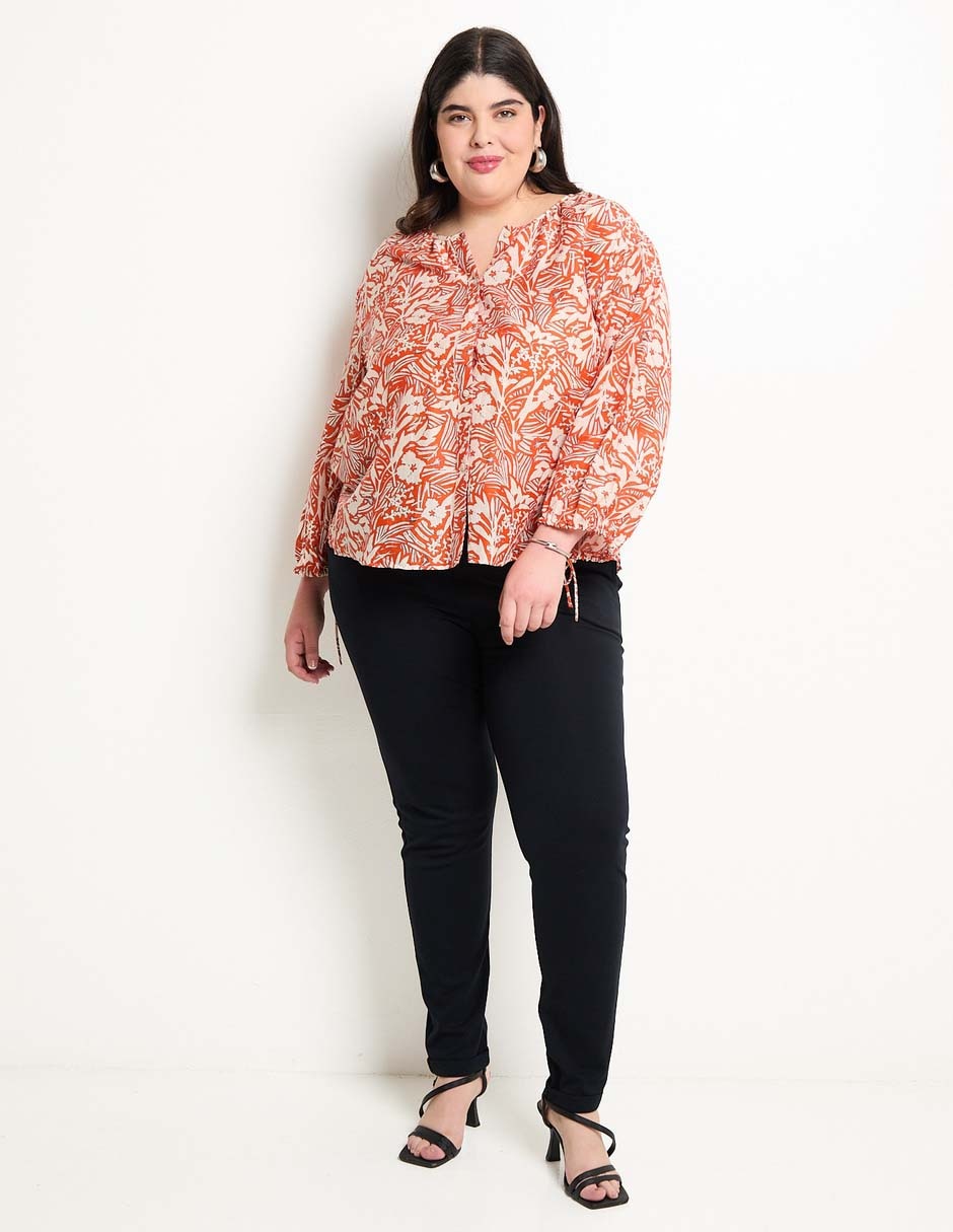 Camisa de algodón manga larga para mujer 6
