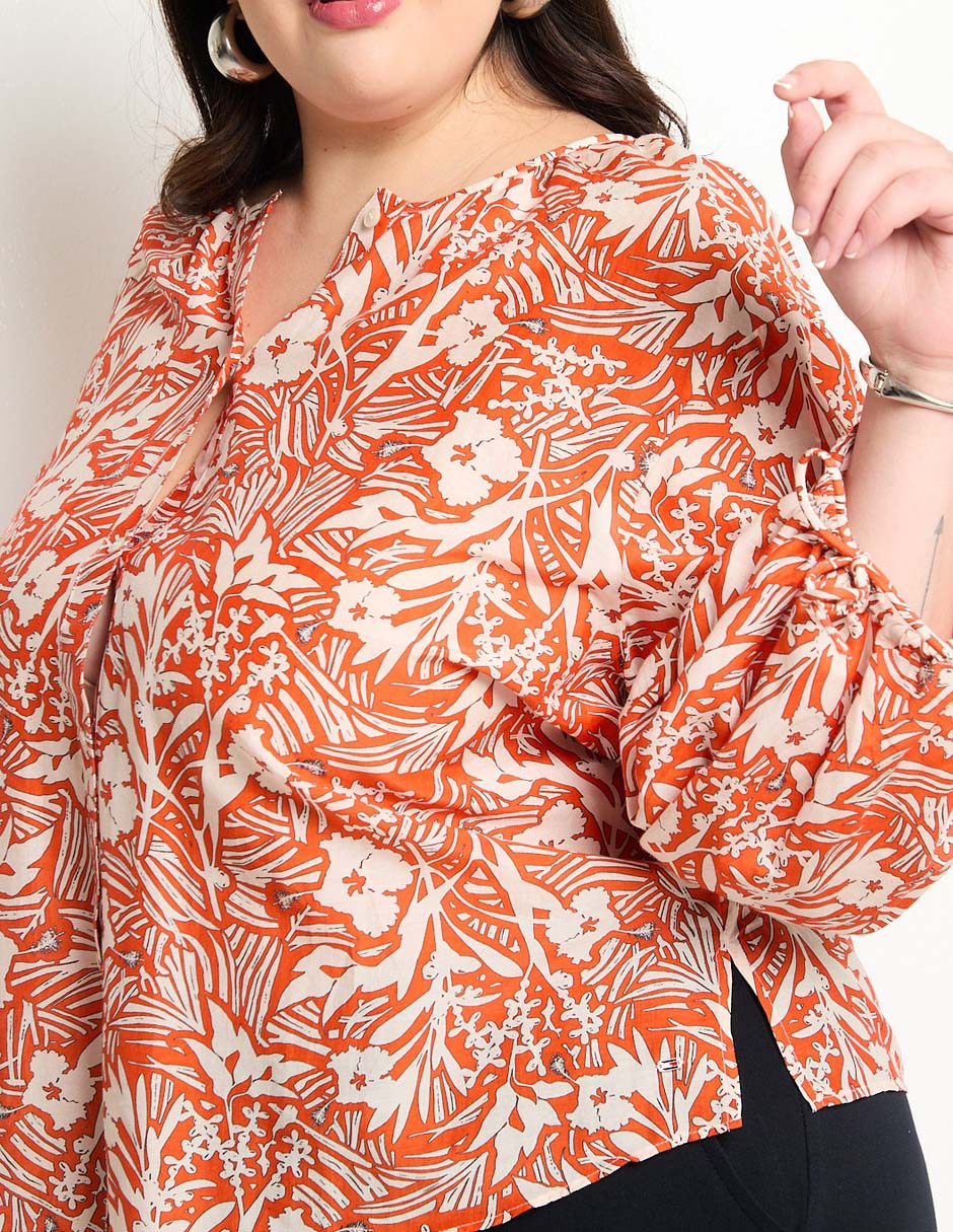 Camisa de algodón manga larga para mujer 7