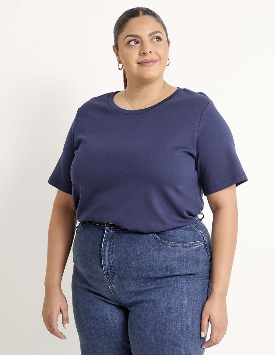 Playera manga corta cuello redondo para mujer Playera manga corta cuello redondo para mujer