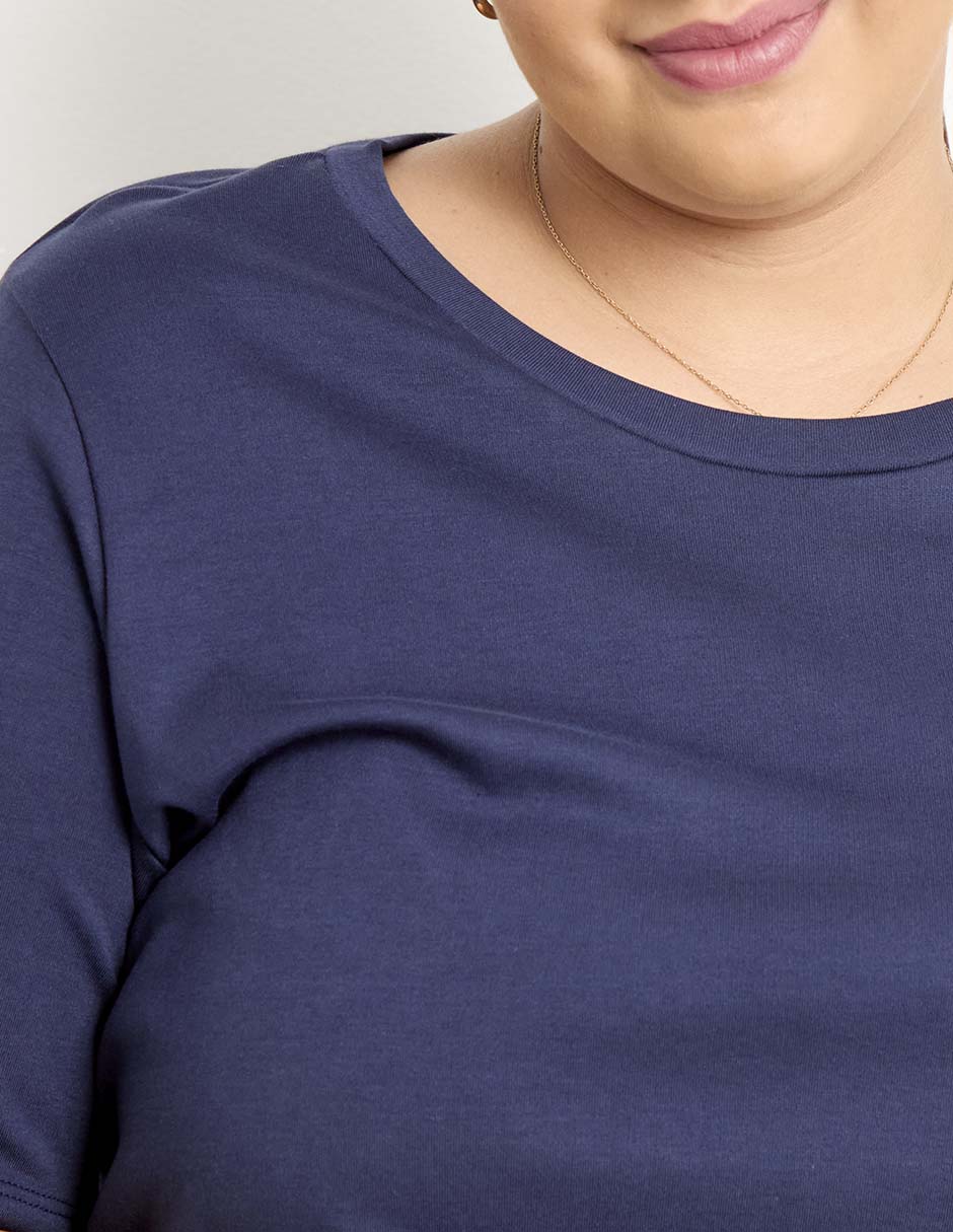 Playera manga corta cuello redondo mujer 4