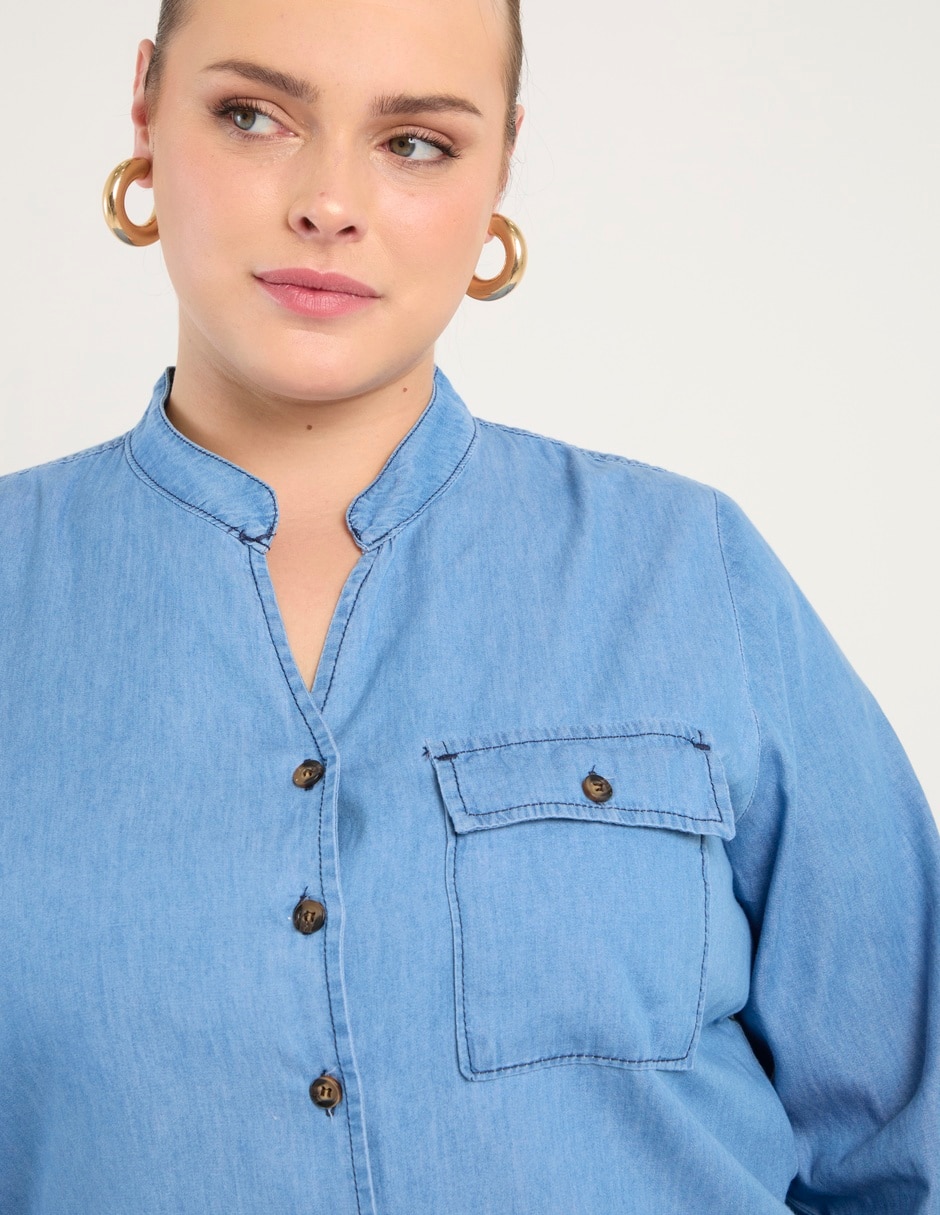 Blusa Lieb Plus manga larga para mujer