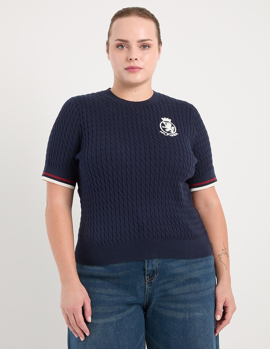 Suéter Tommy Plus cuello redondo para mujer Suéter Tommy Plus cuello redondo para mujer