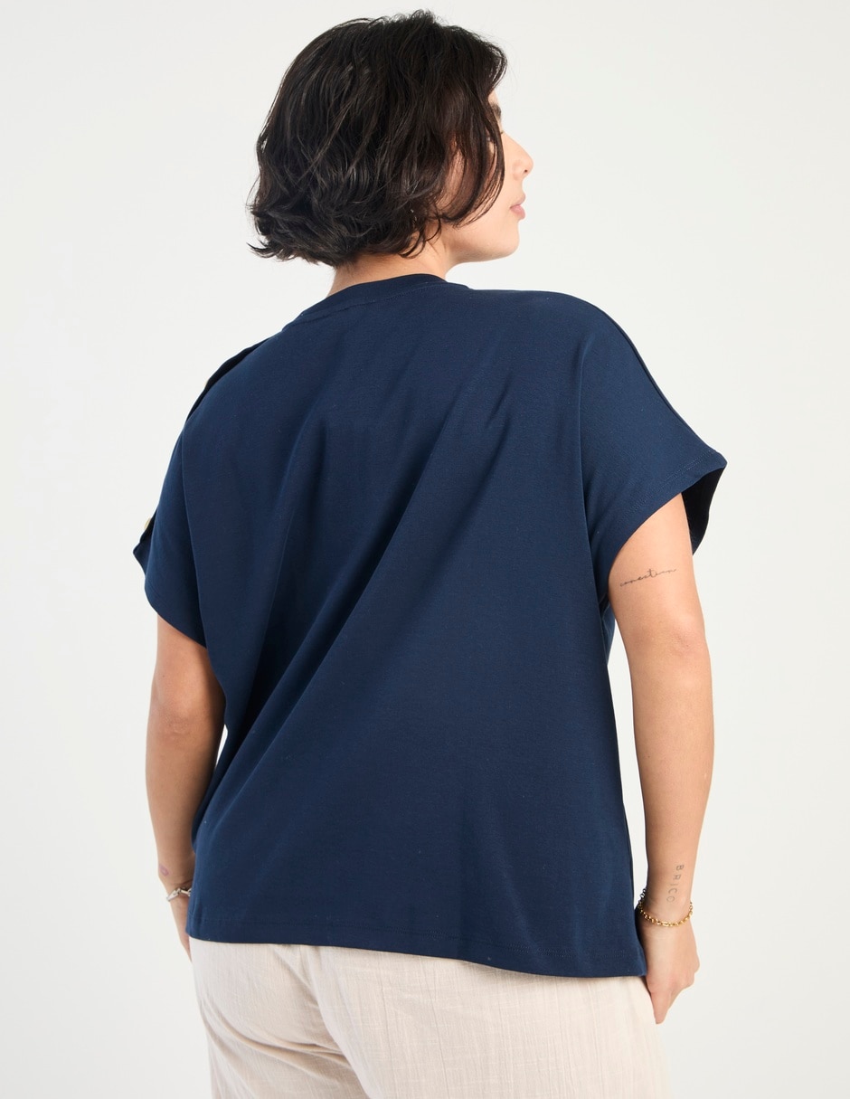 Playera manga corta Tommy Plus cuello redondo para mujer