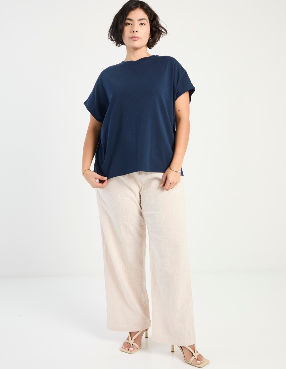 Playera manga corta Tommy Plus cuello redondo para mujer