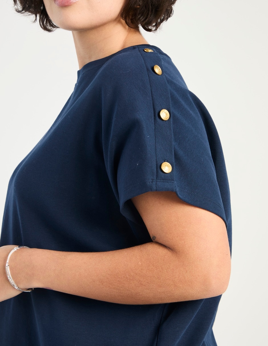 Playera manga corta Tommy Plus cuello redondo para mujer