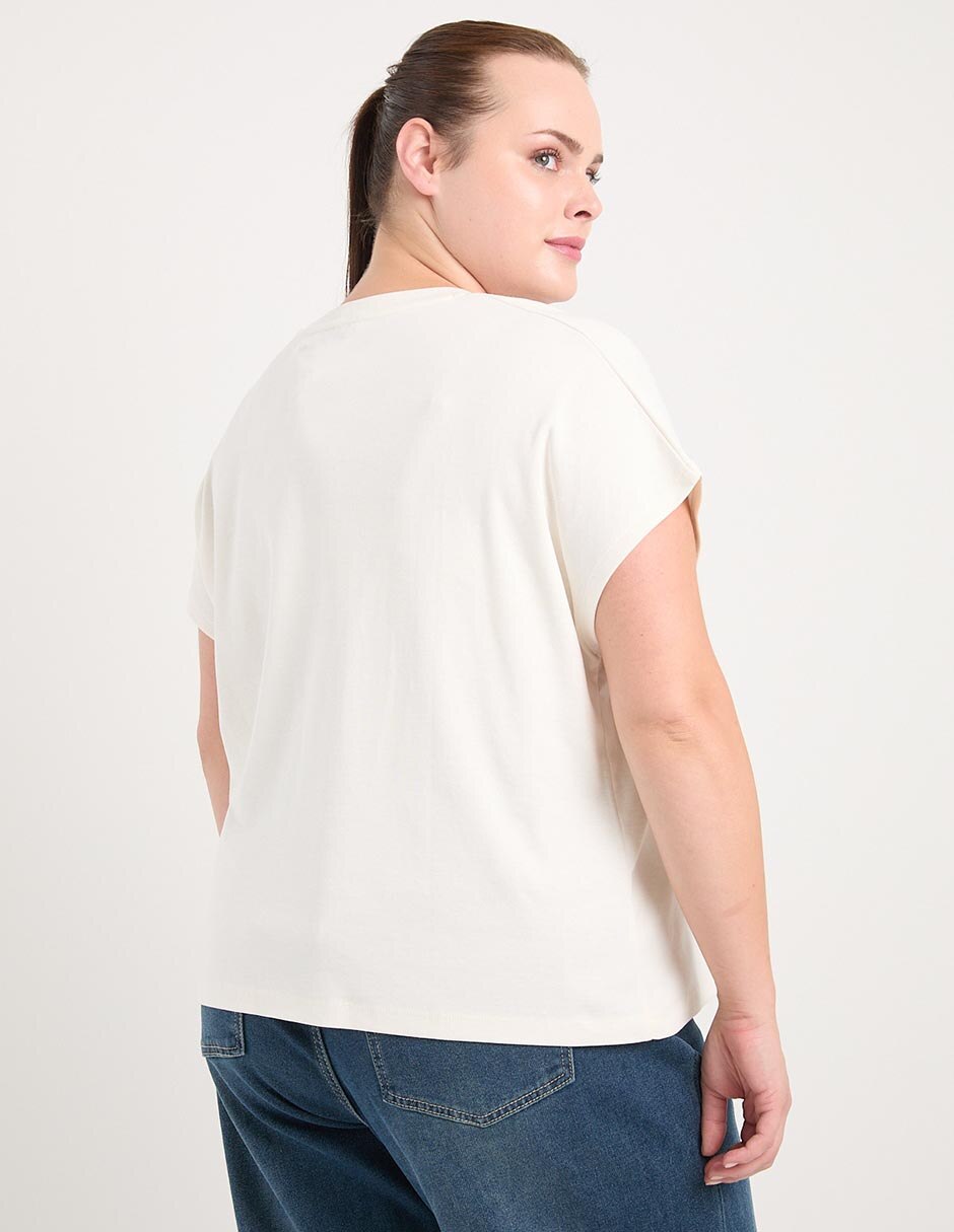 Playera manga corta Tommy Plus cuello redondo para mujer 5