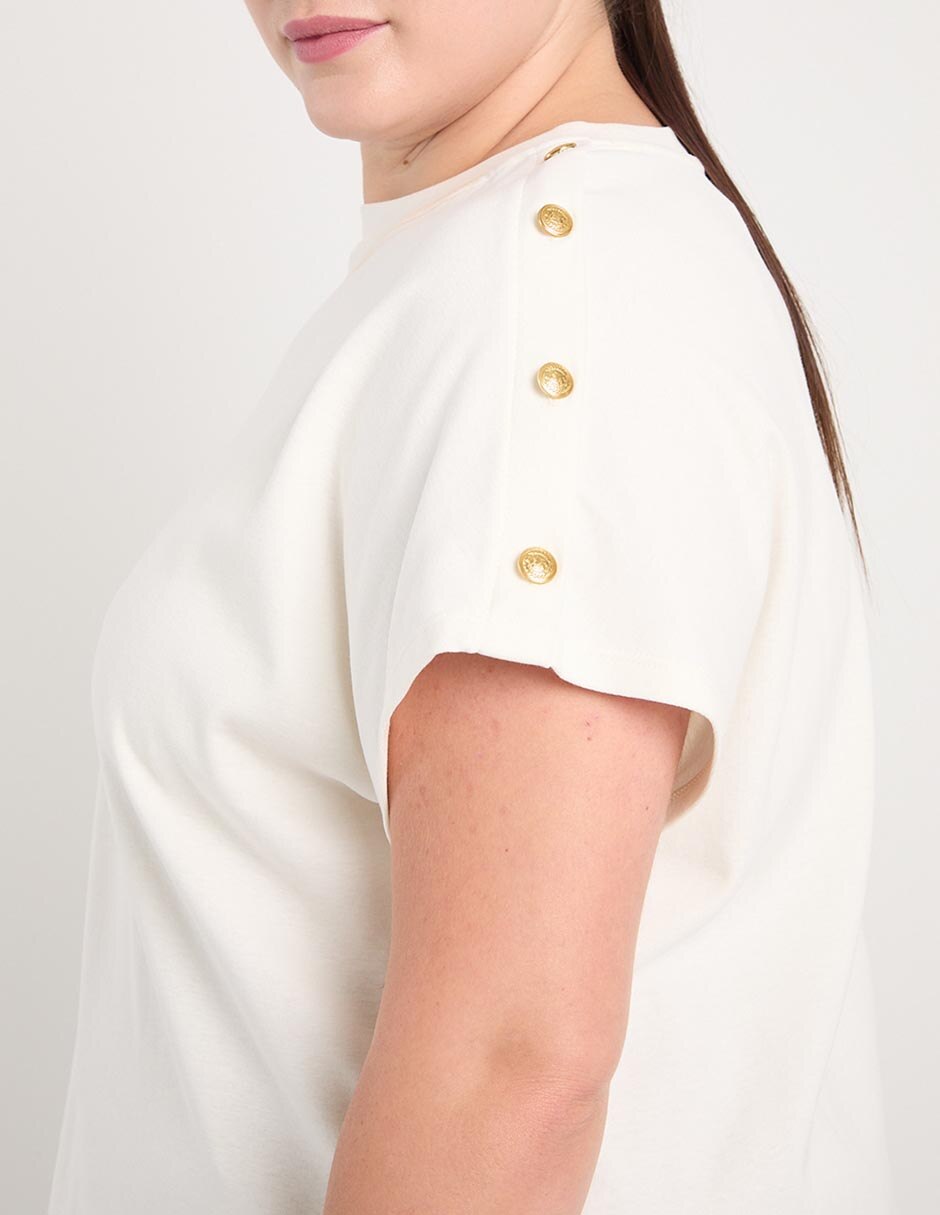 Playera manga corta Tommy Plus cuello redondo para mujer 7