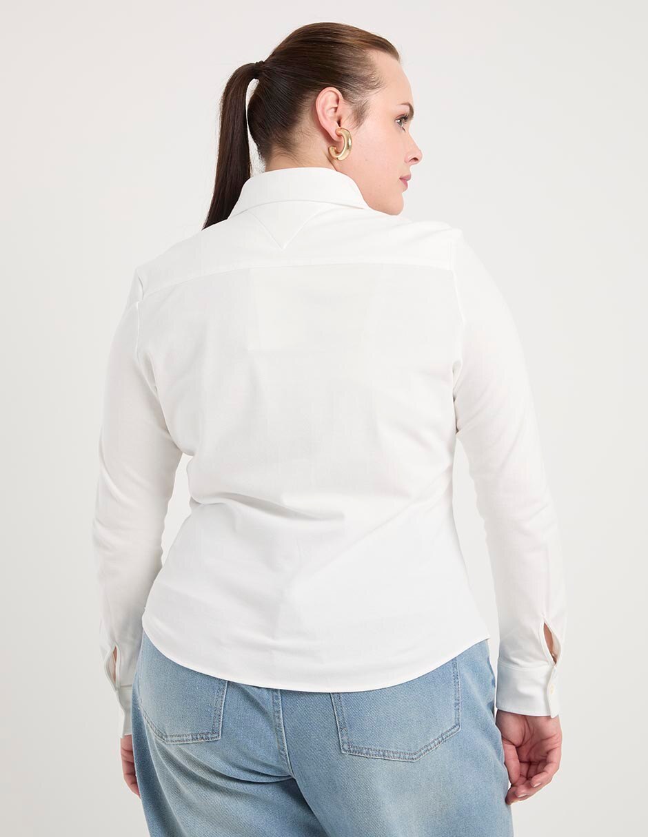 Camisa Tommy Plus de algodón manga larga para mujer