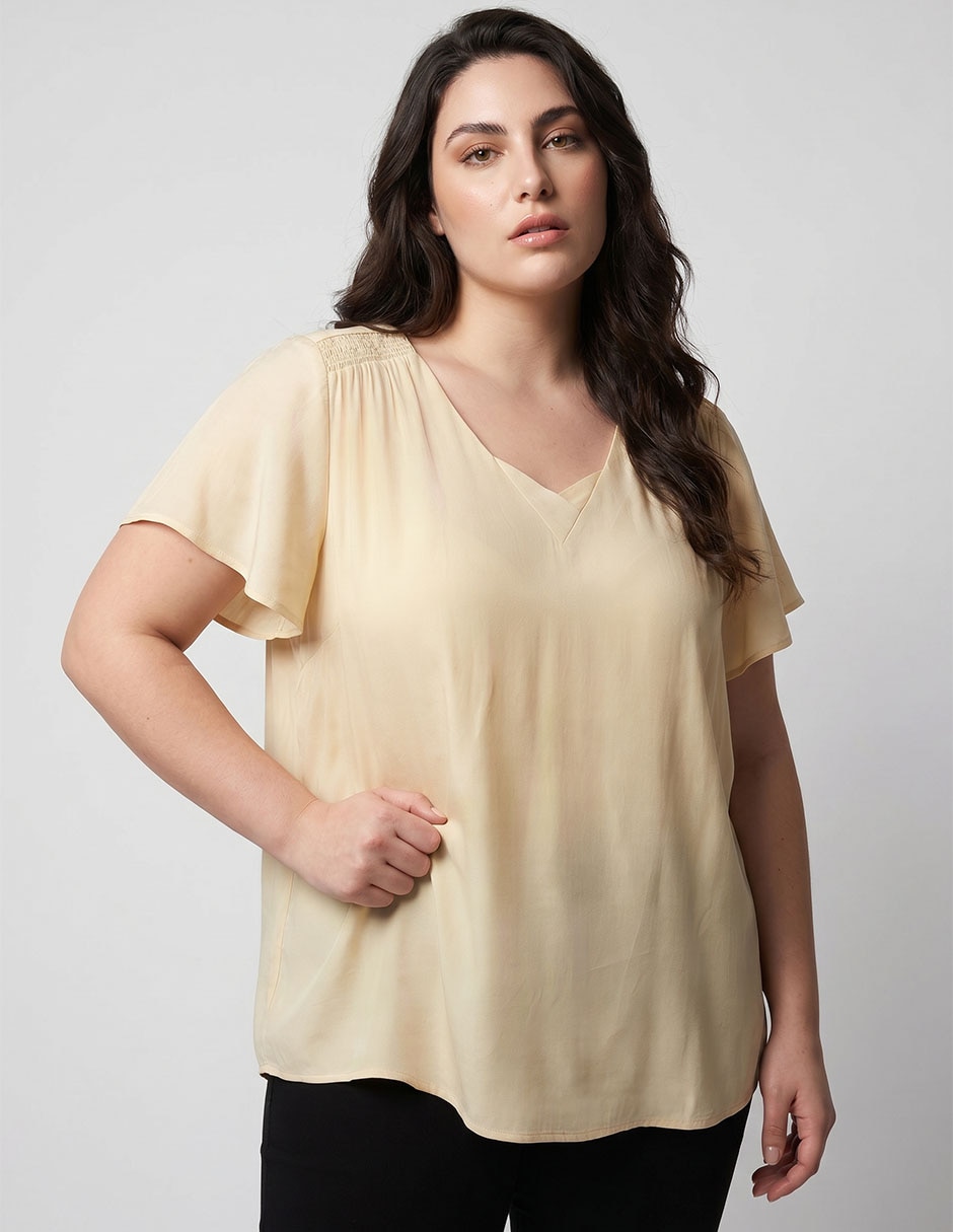Blusa manga corta para mujer
