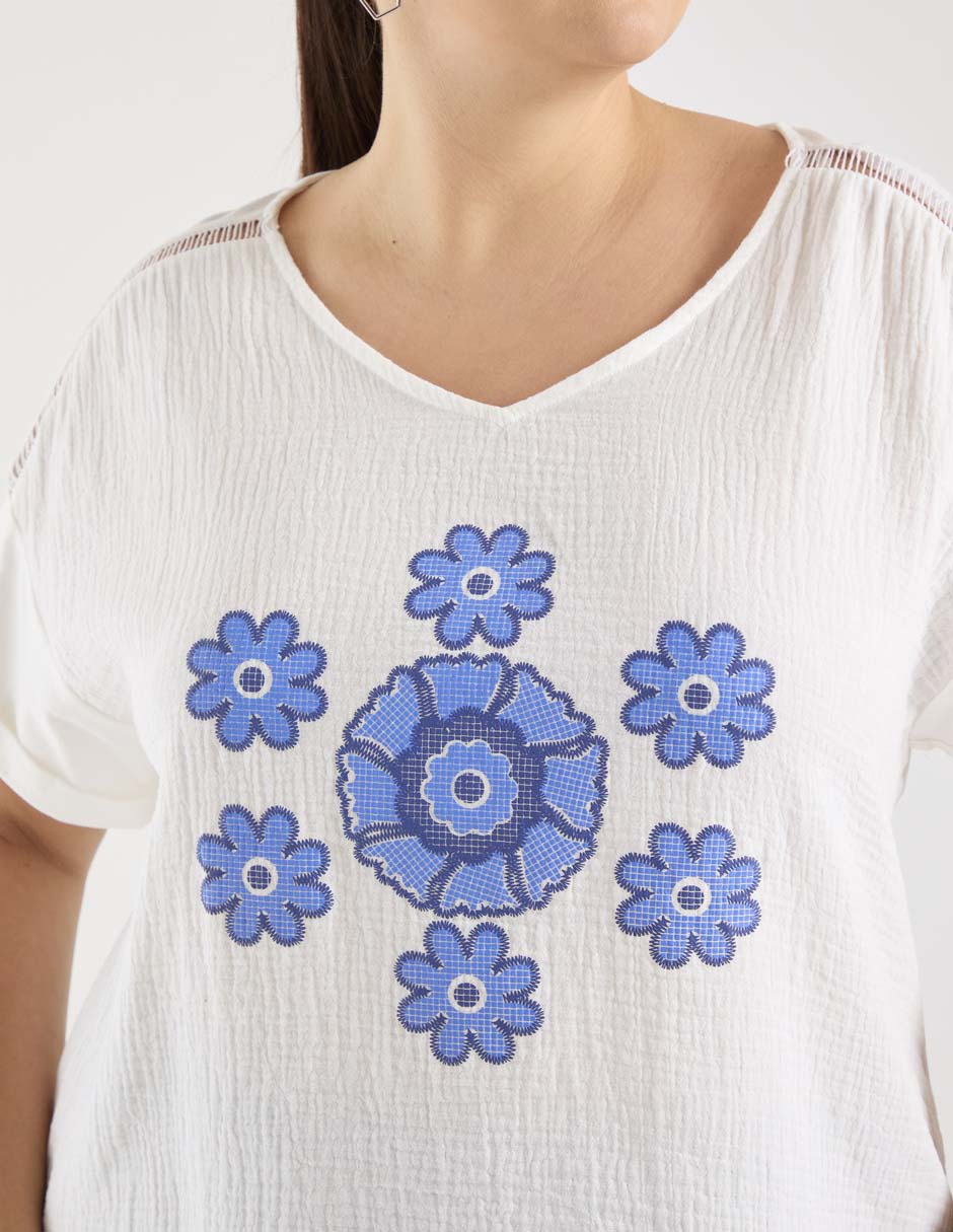 Blusa manga corta para mujer 3