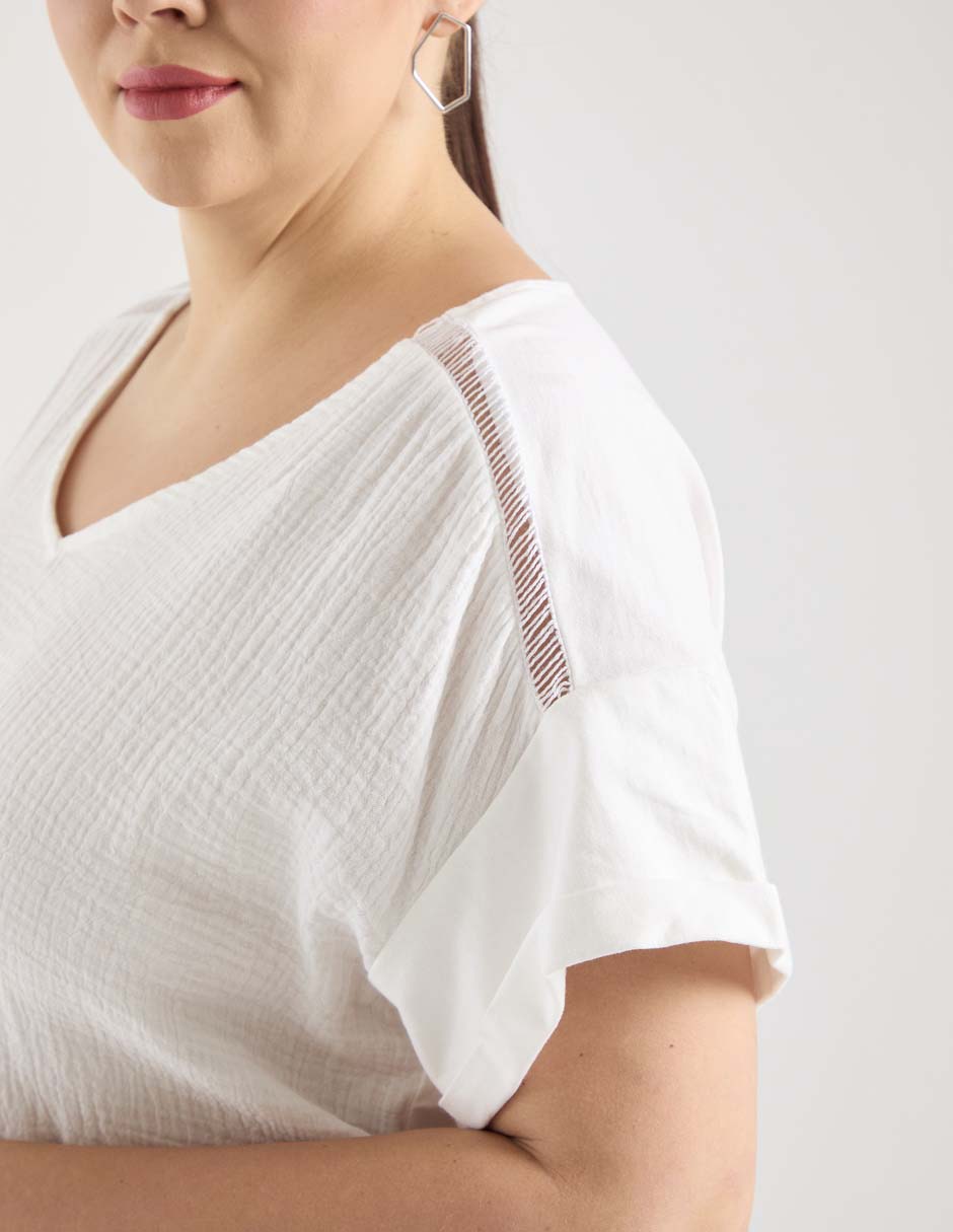 Blusa manga corta para mujer 4