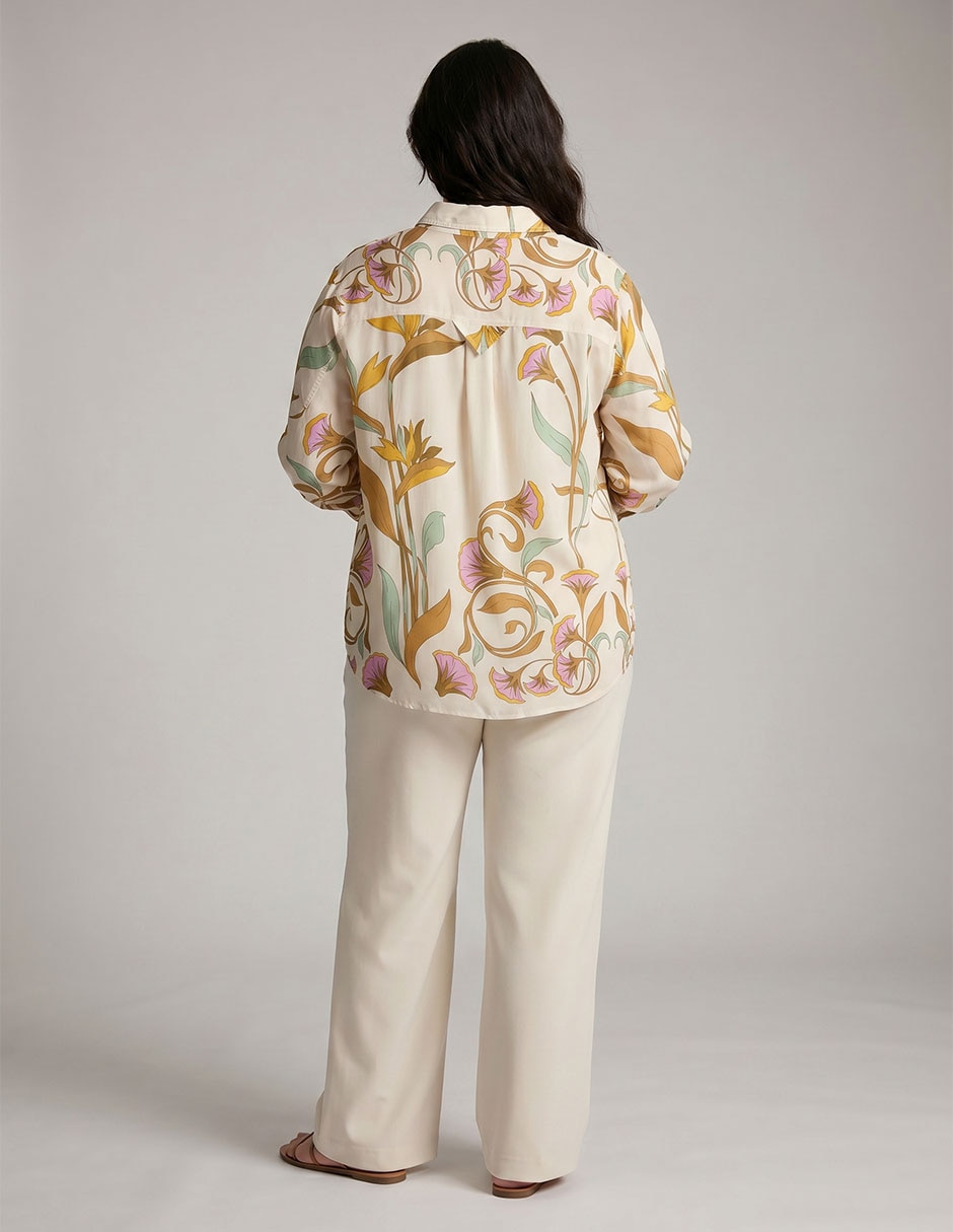 Blusa camisera manga larga para mujer 2