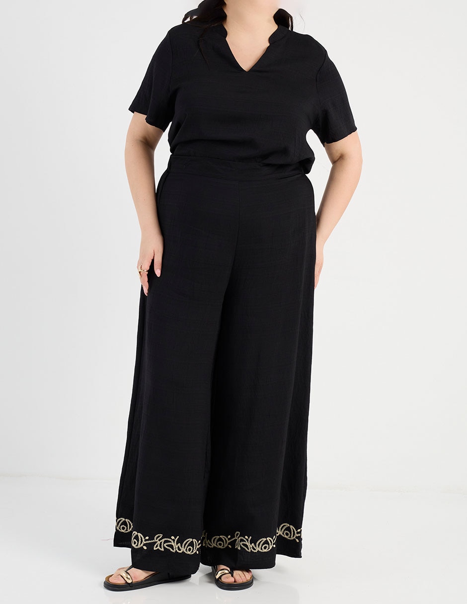 Pantalón coulotte wide leg para mujer