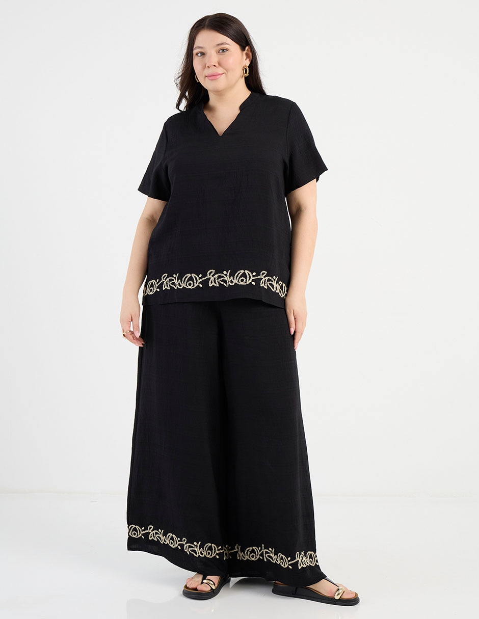 Pantalón coulotte Lieb Plus wide leg para mujer
