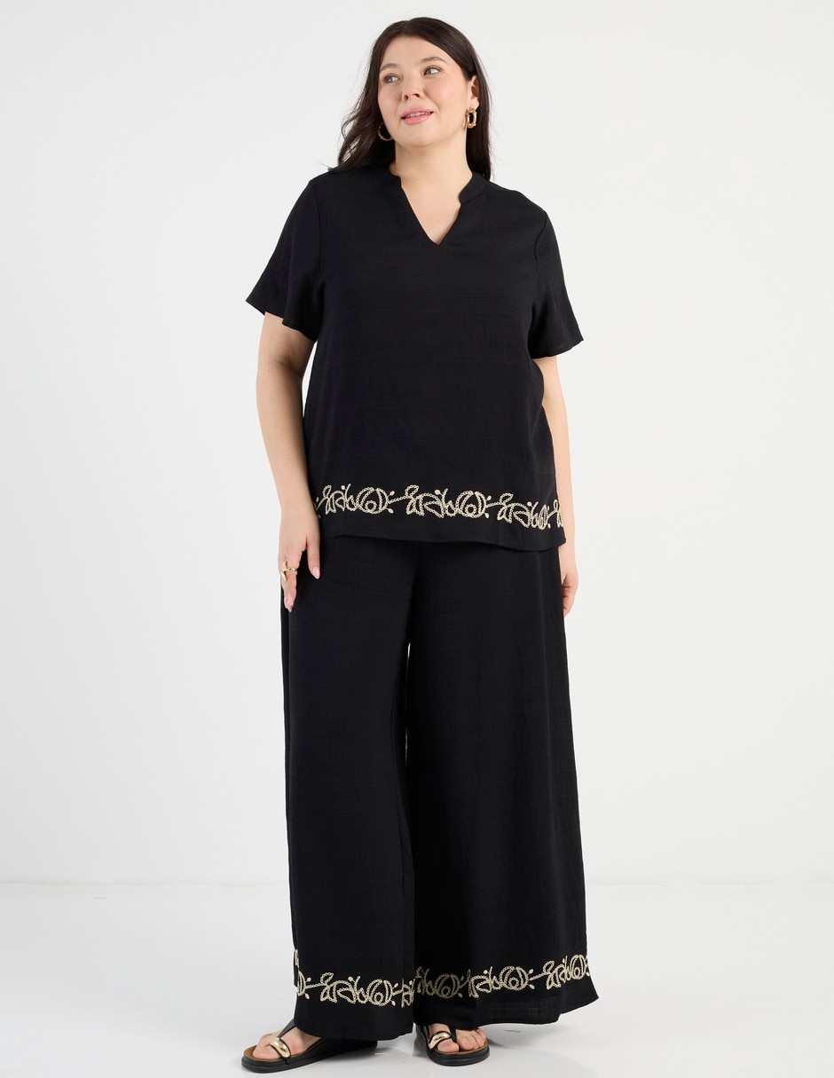 Pantalón coulotte Lieb Plus wide leg para mujer