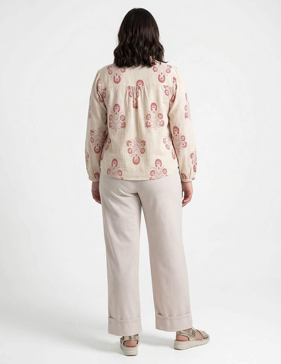 Blusa Lieb Plus manga 3/4 para mujer