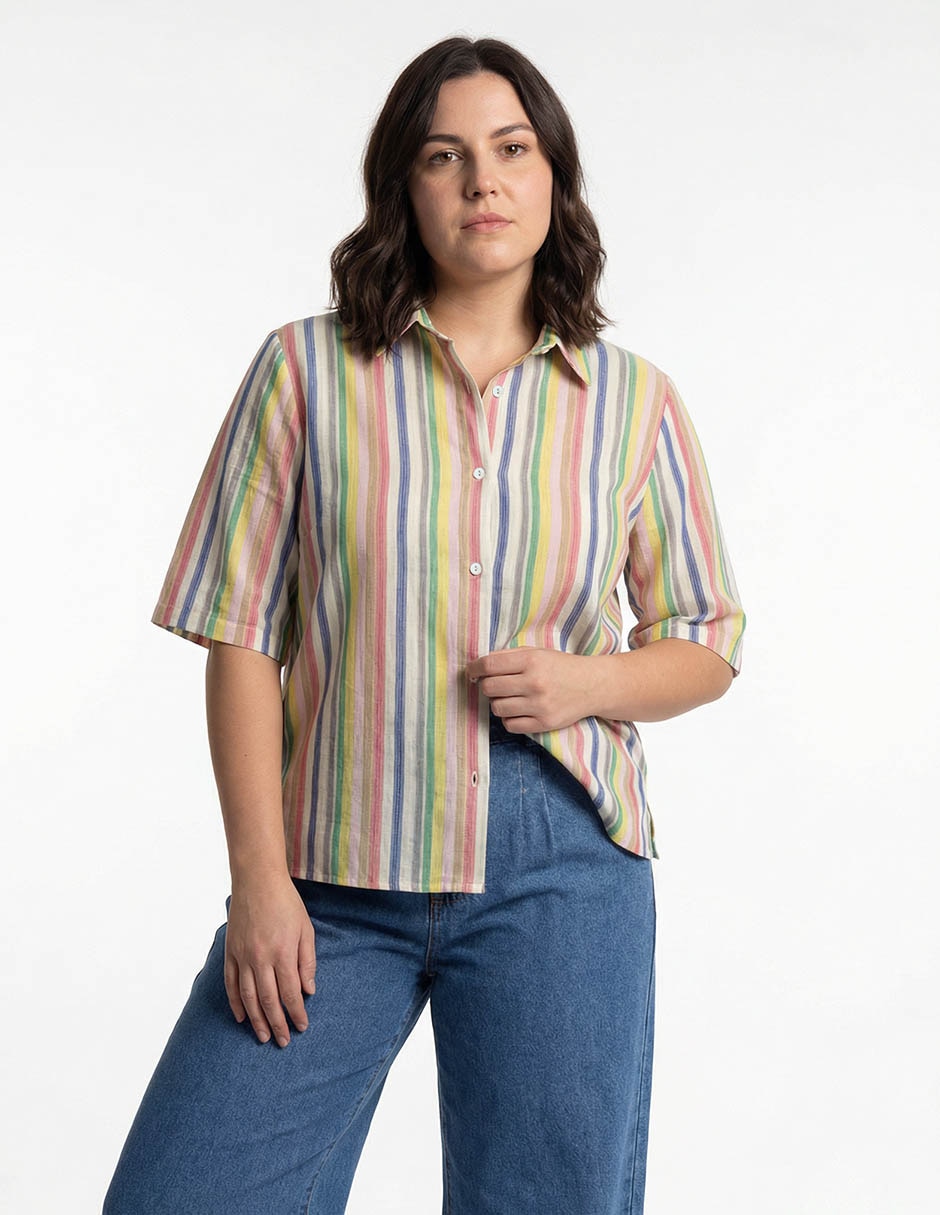 Blusa camisera manga 3/4 para mujer 1