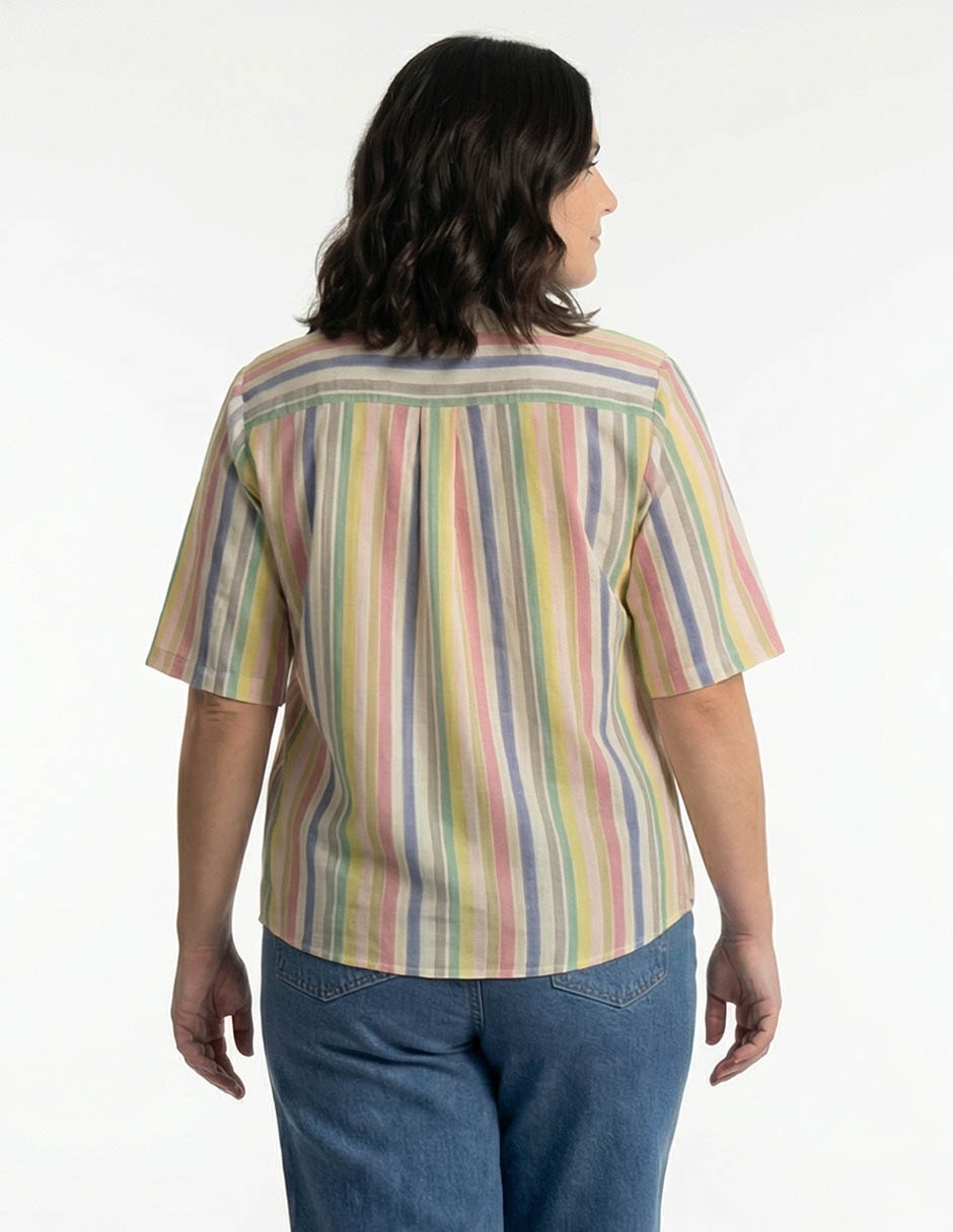 Blusa camisera manga 3/4 para mujer 7