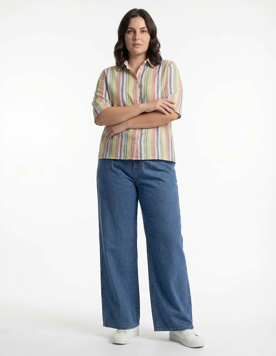 Blusa camisera manga 3/4 para mujer 8