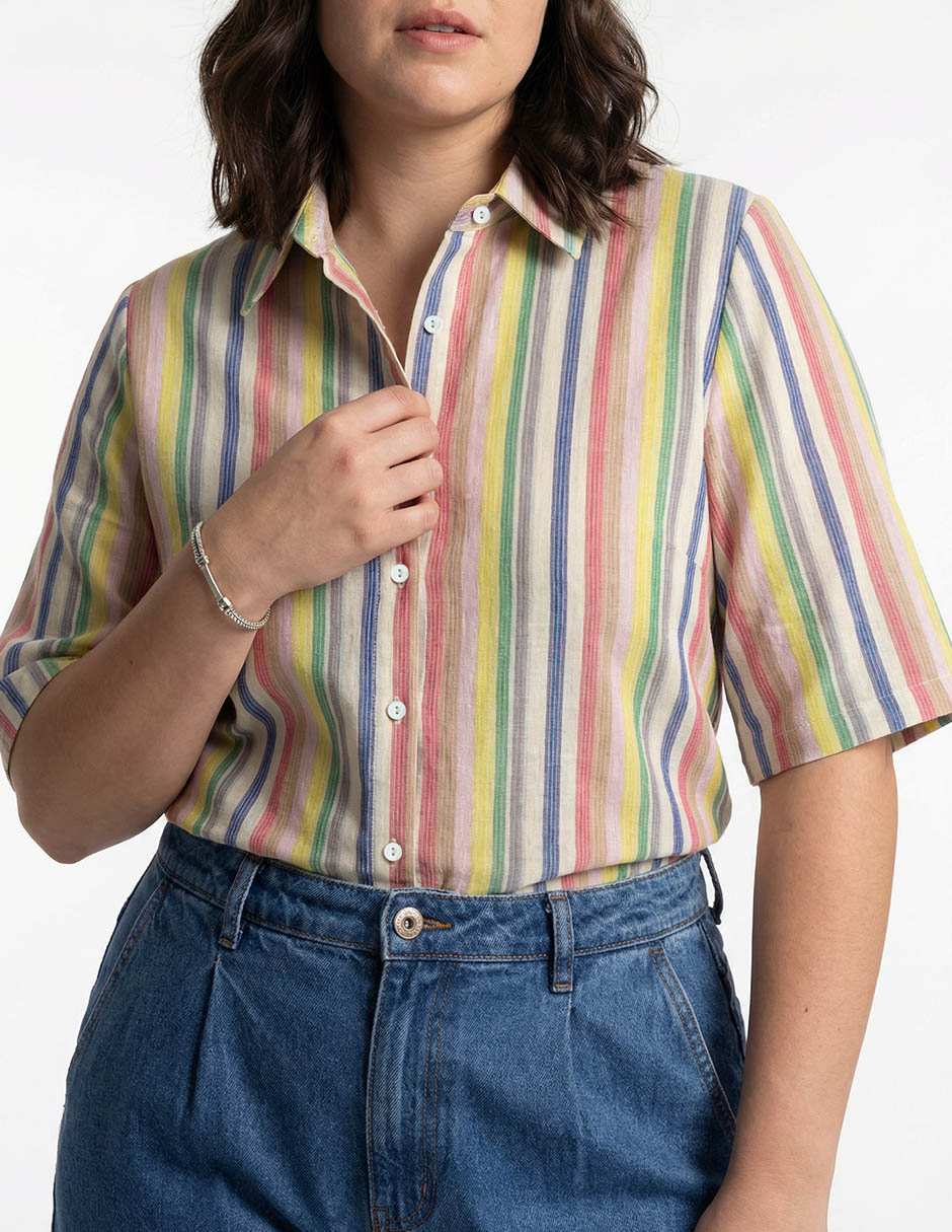 Blusa camisera manga 3/4 para mujer 9