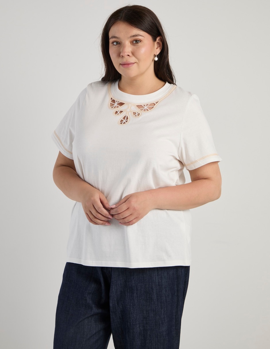 Playera manga corta cuello redondo para mujer 2
