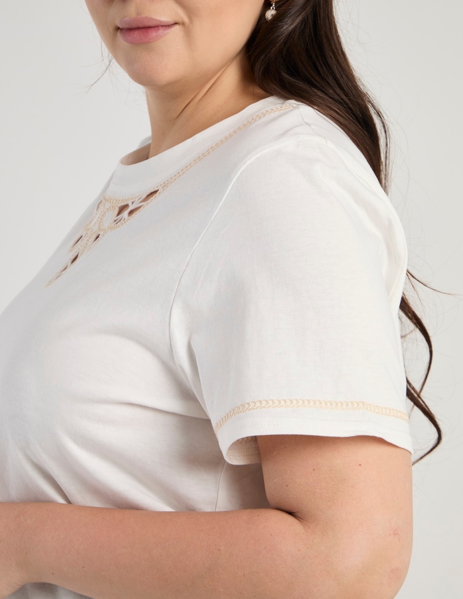 Playera manga corta cuello redondo para mujer 5