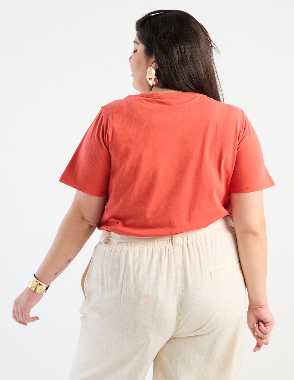 Playera manga corta Lieb Plus cuello redondo para mujer