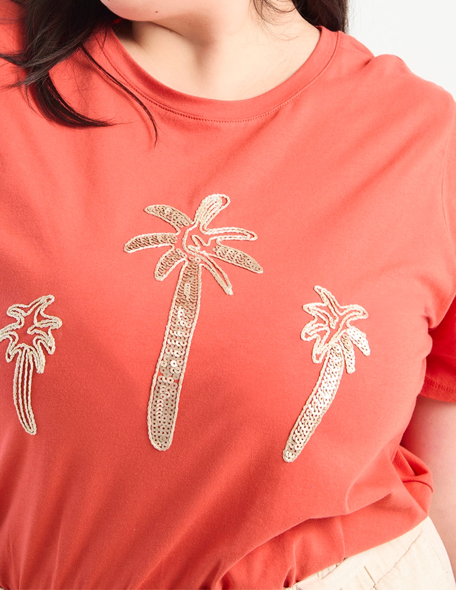 Playera manga corta Lieb Plus cuello redondo para mujer