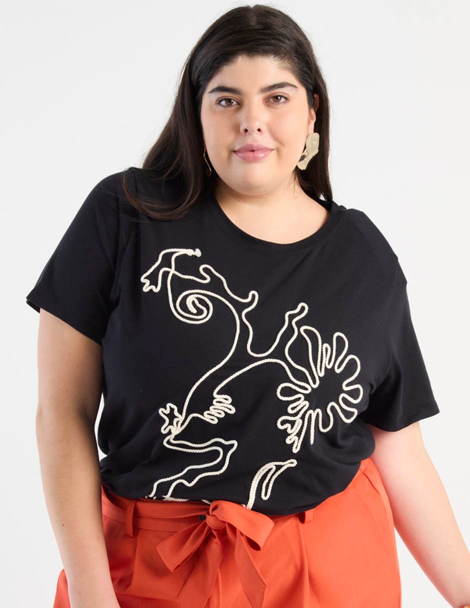 Playera manga corta cuello redondo para mujer Playera manga corta cuello redondo para mujer