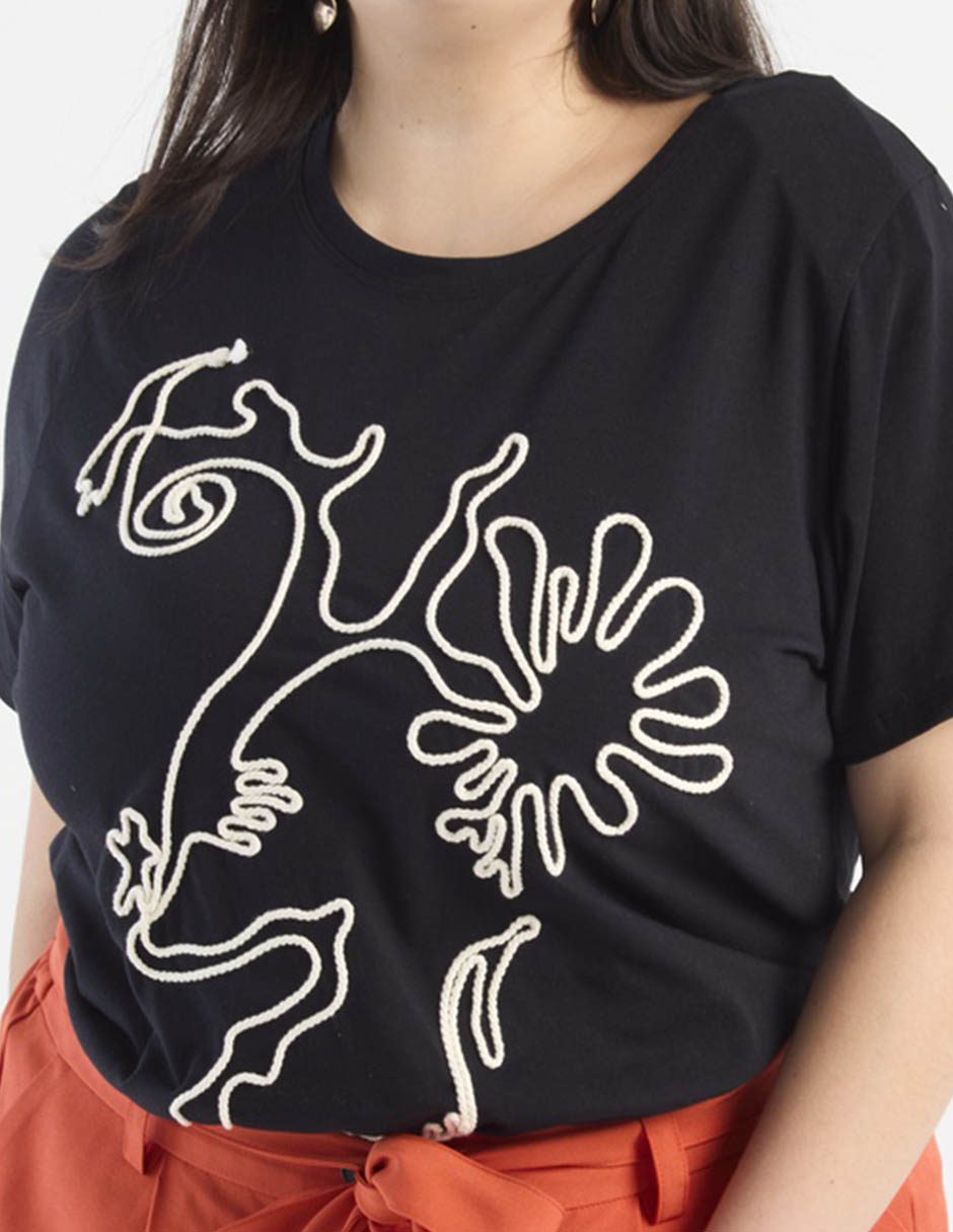 Playera manga corta Lieb Plus cuello redondo para mujer