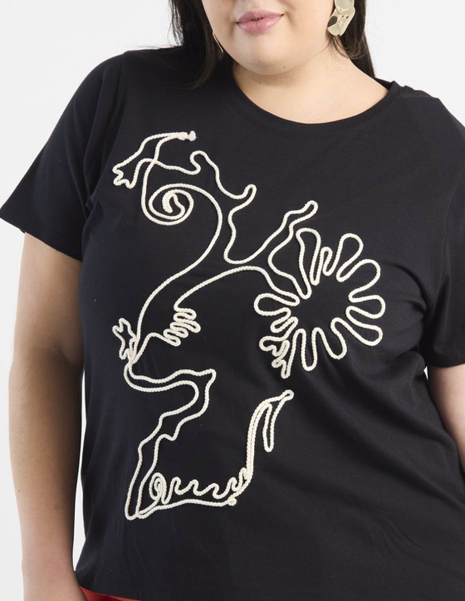 Playera manga corta Lieb Plus cuello redondo para mujer