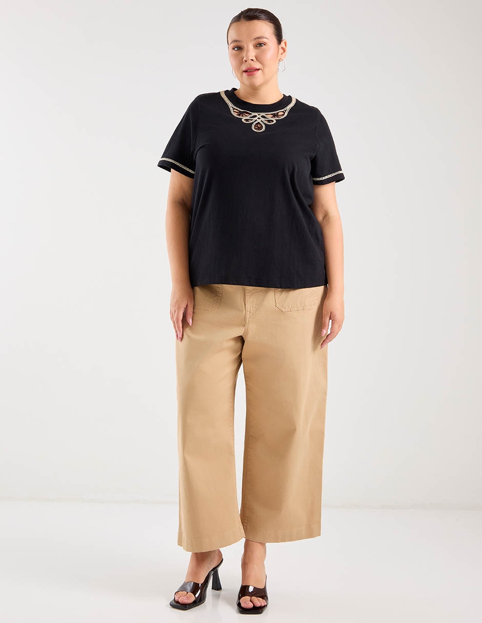 Playera manga corta cuello redondo para mujer 3