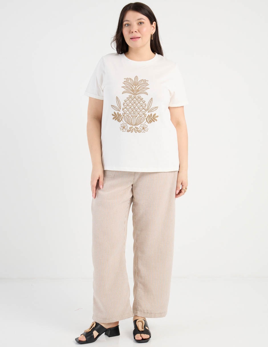 Playera manga corta Lieb Plus cuello redondo para mujer