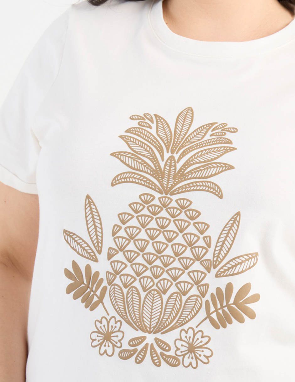Playera manga corta Lieb Plus cuello redondo para mujer