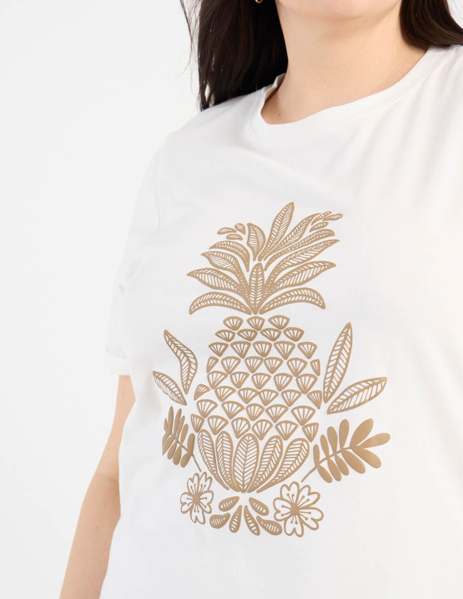 Playera manga corta Lieb Plus cuello redondo para mujer