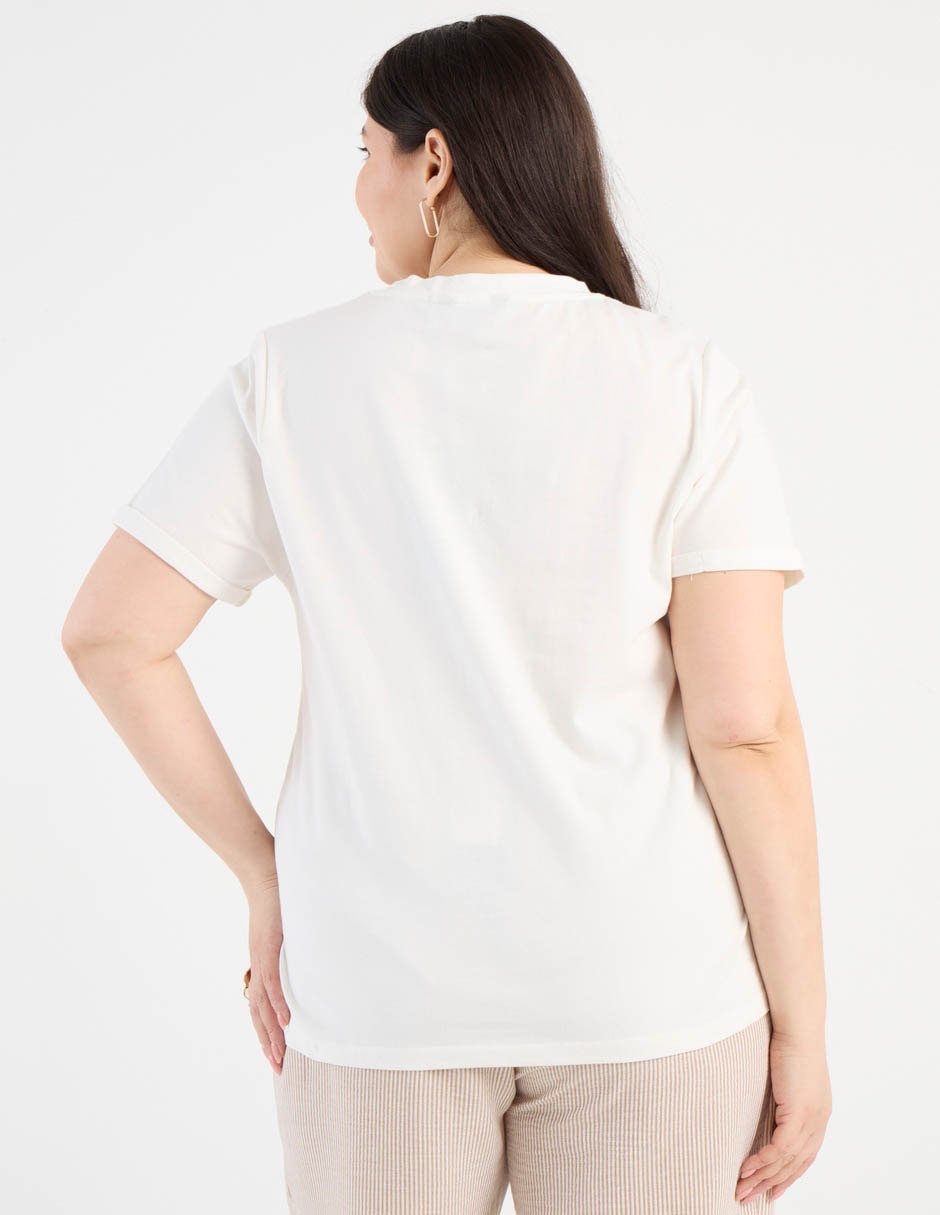 Playera manga corta Lieb Plus cuello redondo para mujer
