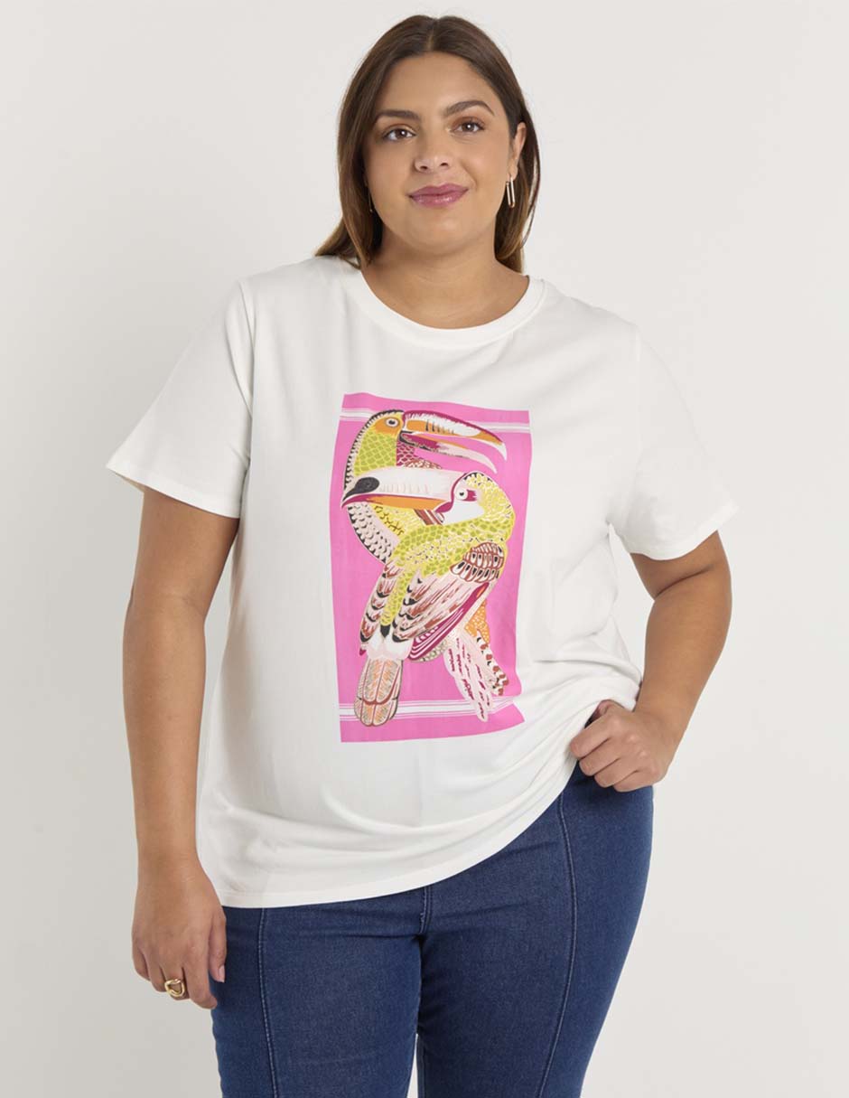Playera manga corta Lieb Plus cuello redondo para mujer