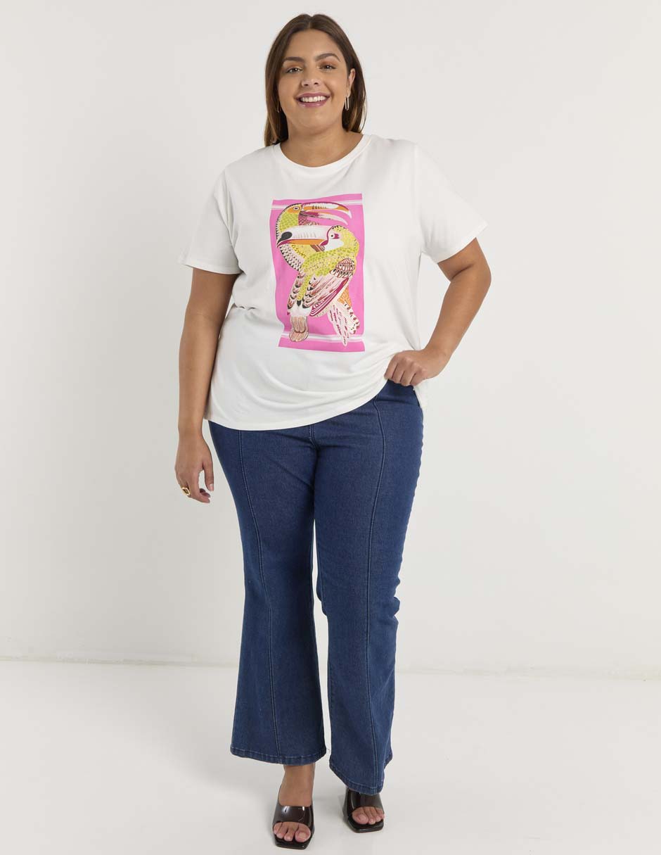 Playera manga corta Lieb Plus cuello redondo para mujer