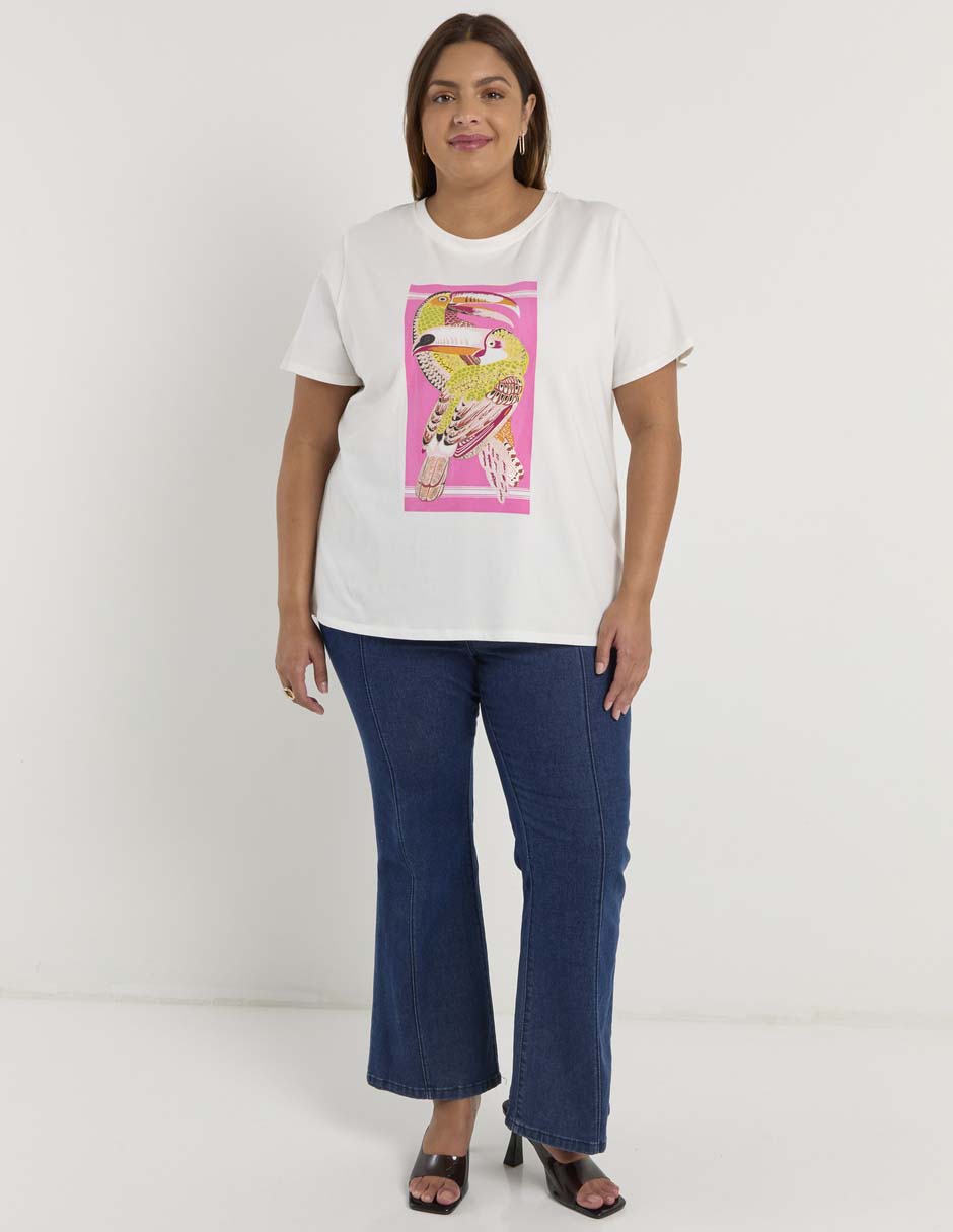 Playera manga corta Lieb Plus cuello redondo para mujer