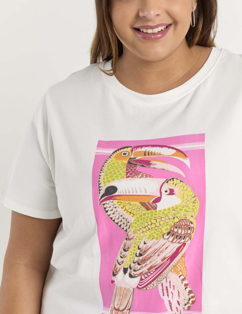 Playera manga corta Lieb Plus cuello redondo para mujer