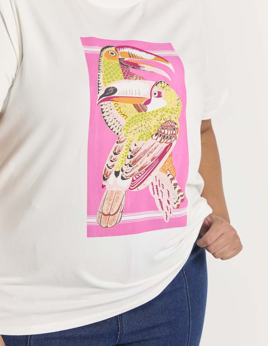 Playera manga corta Lieb Plus cuello redondo para mujer